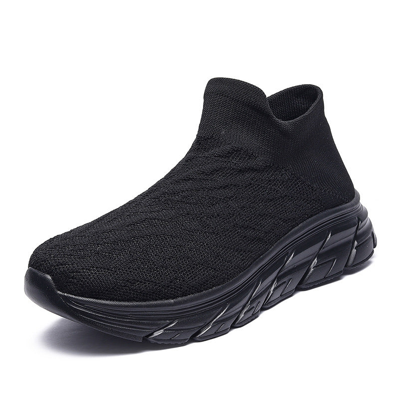 Damen Sportliche Slip-On Sneaker mit atmungsaktiver Strick-Oberfläche und dämpfender Laufsohle EB