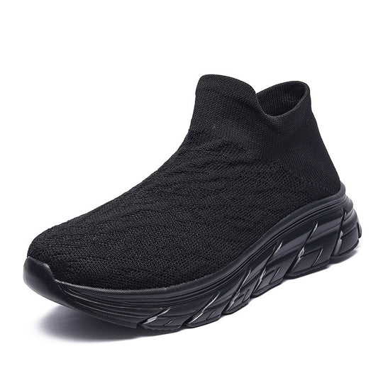 Damen Sportliche Slip-On Sneaker mit atmungsaktiver Strick-Oberfläche und dämpfender Laufsohle EB