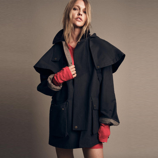 Damen wasserabweisende Outdoor-Jacke mit innovativem Kapuzen-Design EB