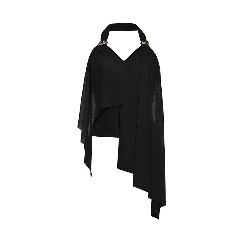 Damen Elegantes Oberteil mit fließenden Rüschen EB