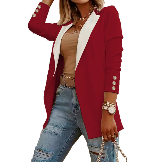 Damen Eleganter Blazer mit kontrastierenden Einsätzen EB