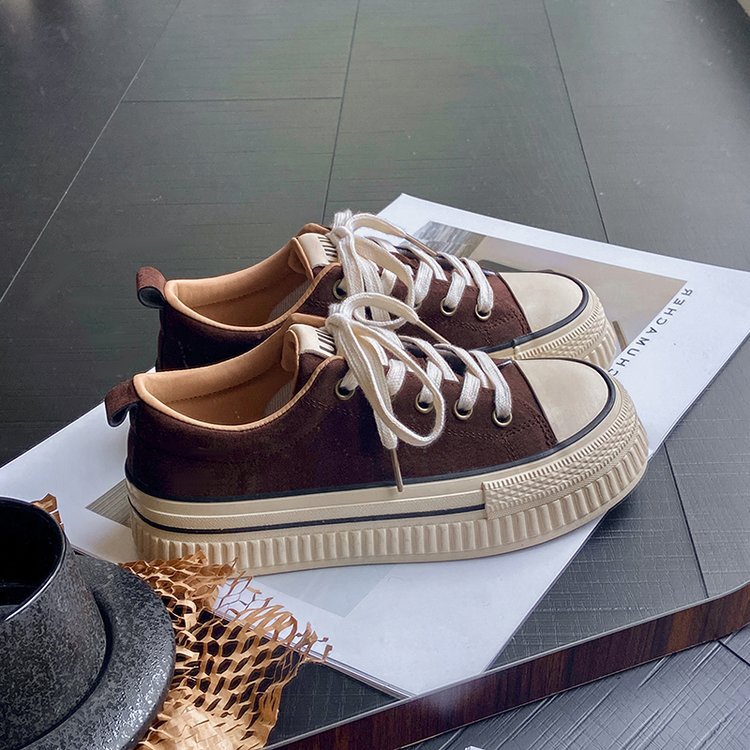 Damen modische Sneakers mit robustem Plateau und klassischem Design EB