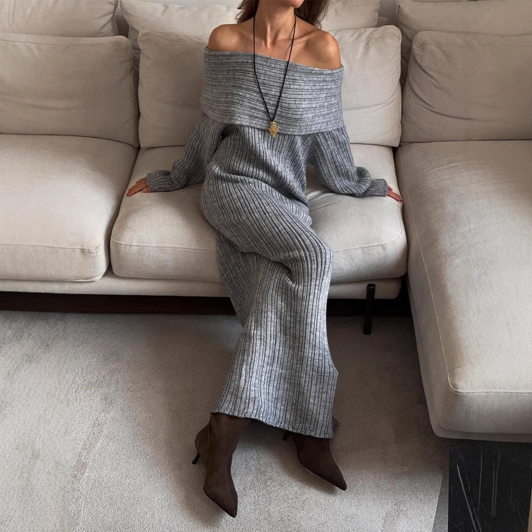 Damen Langer, eleganter Strickpullover EB