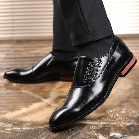 Damen Elegante Hochglanz-Leder Schnürschuhe mit modischen Akzenten EB