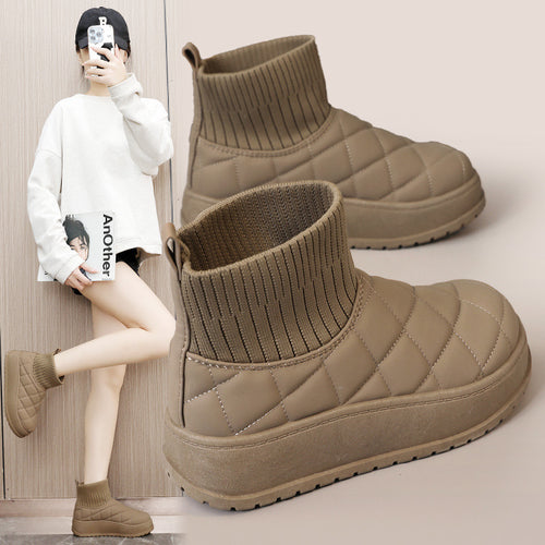 Damen modische Steppschuhe mit hohem Kragen und rutschfester Sohle EB