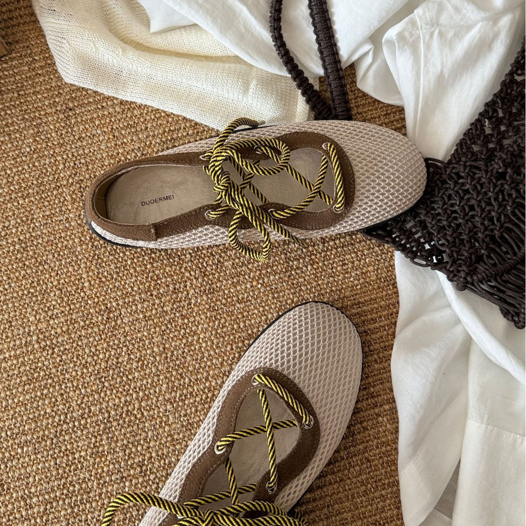 Damen Atmungsaktive Sport-Sneaker mit elastischen Schnürsenkeln und rutschfester Sohle EB