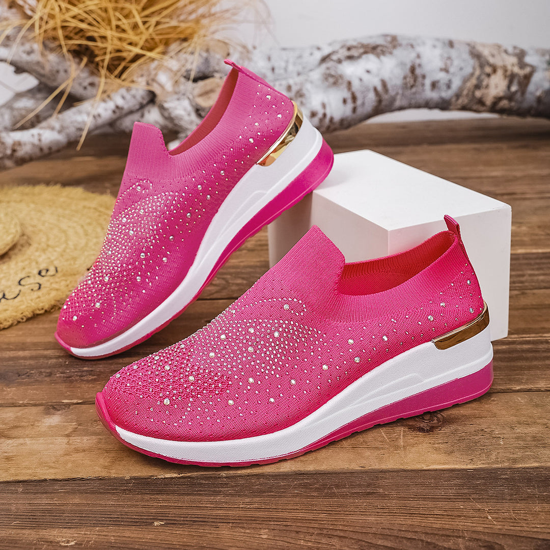 Damen Glamouröse Sneaker mit funkelnden Strassdetails EB