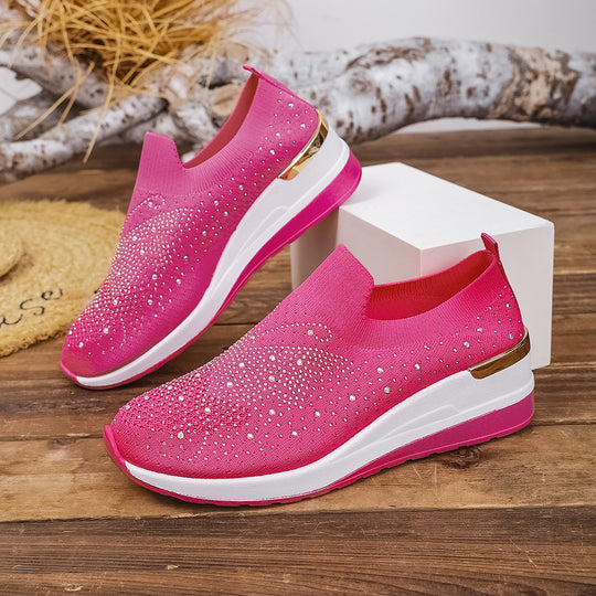 Damen Glamouröse Sneaker mit funkelnden Strassdetails EB