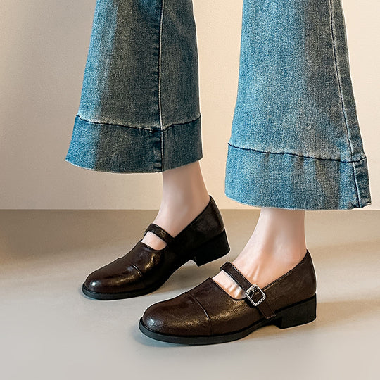 Damen Mary Jane Schuhe mit modischem Riemchen EB
