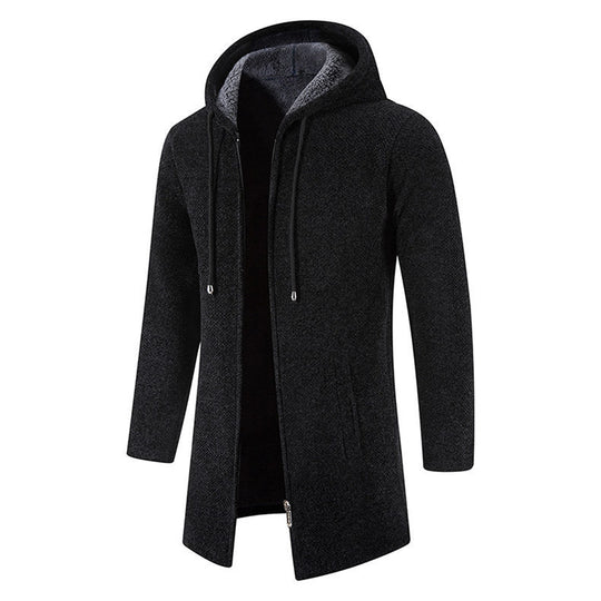 Herren modische Premium-Fleecejacke mit Kapuze und seitlichen Taschen EB