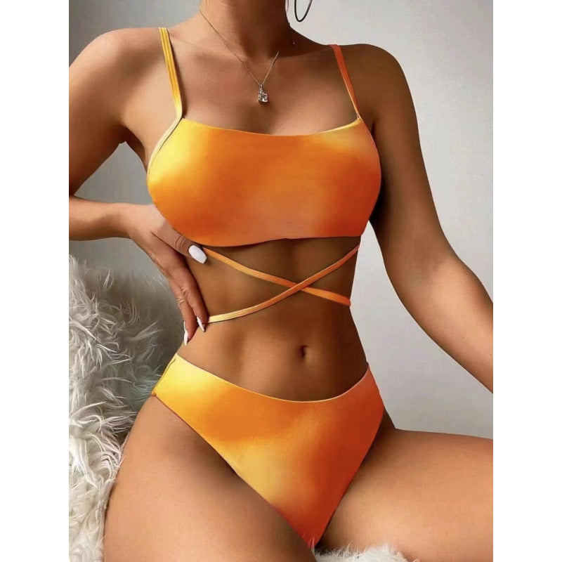 Damen Bikini-Set mit stylischem Wickelrock und verstellbaren Trägern EB