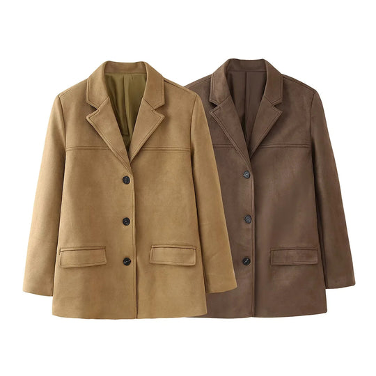 Damen elegante gesteppte Blazerjacke mit praktischen Taschen EB