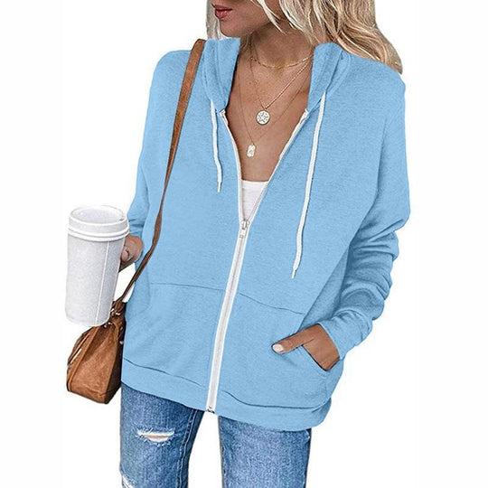 Damen Zip-Hoodie mit lässigem Schnitt und praktischen Taschen EB