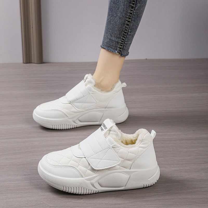 Damen Bequeme Sneakers mit warmer Innenausstattung und praktischem Klettverschluss EB
