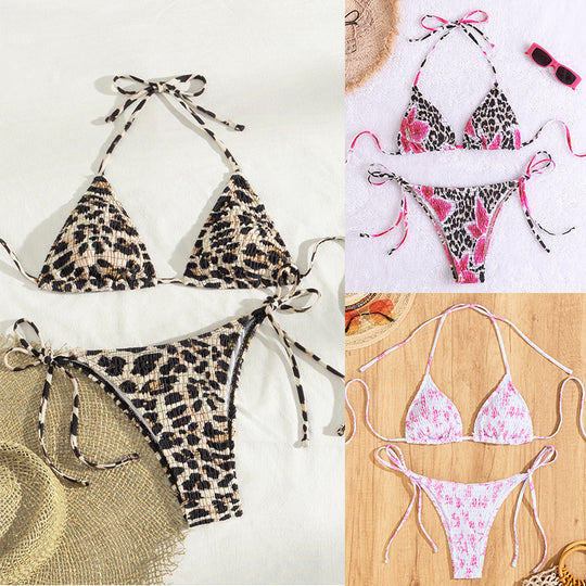 Damen Triangel-Bikini mit verspieltem Rüschendesign EB