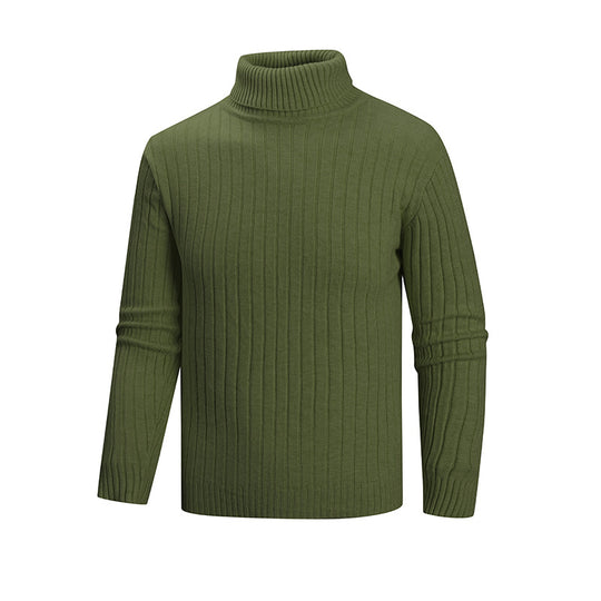 Herren eleganter Pullover mit hohem Kragen und feiner Rippenstruktur EB