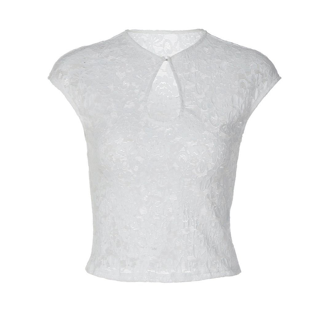 Damen Spitzentop mit modischem Schlitz EB