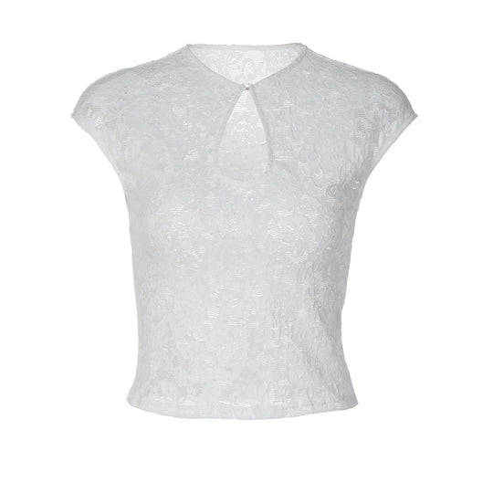 Damen Spitzentop mit modischem Schlitz EB
