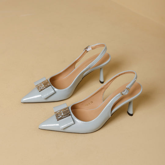 Damen Slingback-Pumps mit elegantem Schleifenakzent und modischem Absatz EB