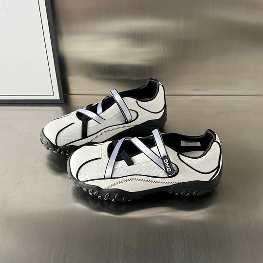 Damen Sportliche Sneaker mit innovativem Riemenverschluss und rutschfester Sohle EB