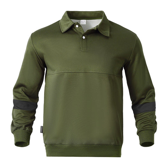 Herren sportlicher Langarm-Polo mit modernem Design und Kontrastärmel EB