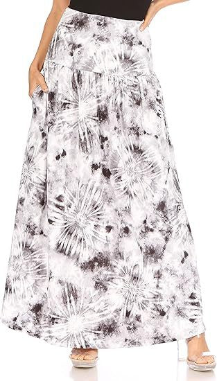 Damen Maxi-Rock mit elastischem Bund und Taschen EB