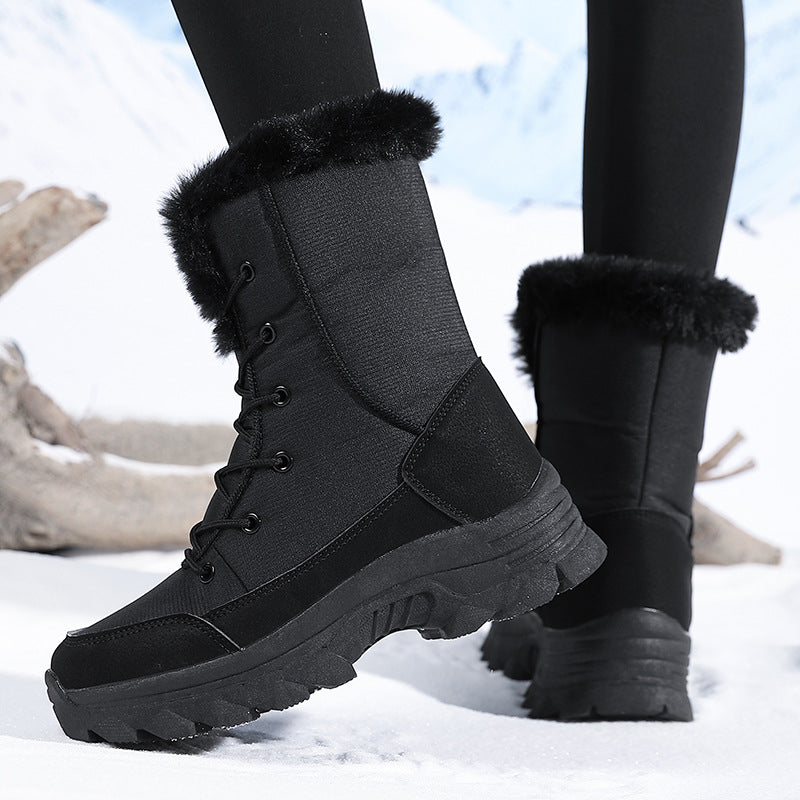 Damen Gefütterte Winterstiefel mit rutschfester Sohle und modischem Kunstfell EB