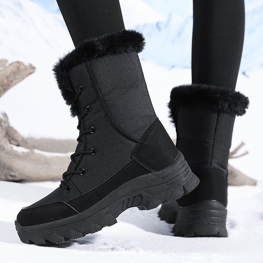 Damen Gefütterte Winterstiefel mit rutschfester Sohle und modischem Kunstfell EB