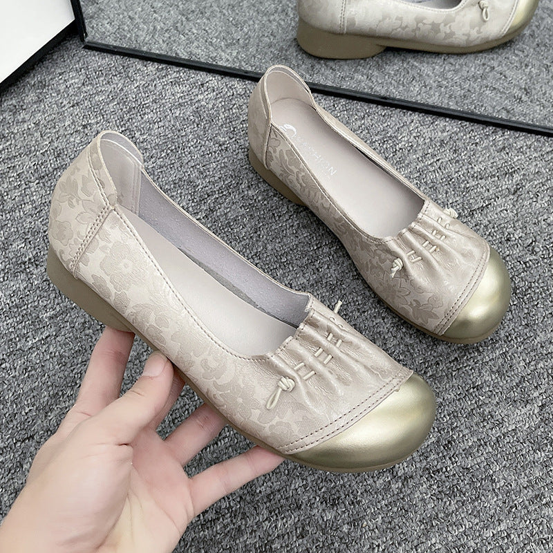 Damen elegante Ballerinas mit modischer Schleifenverzierung EB