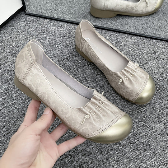 Damen elegante Ballerinas mit modischer Schleifenverzierung EB