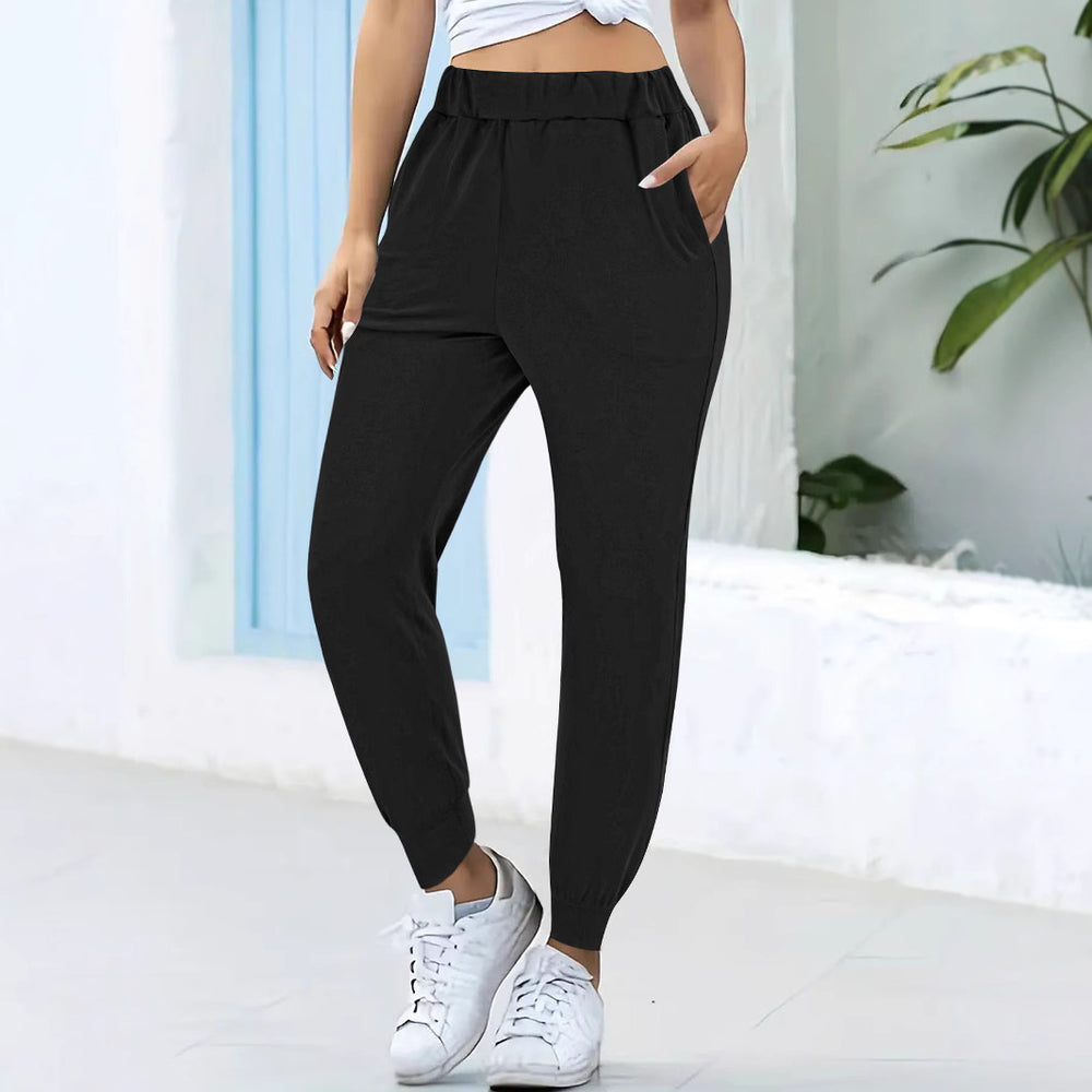 Damen Bequeme Jogginghose mit elastischem Bund und praktischen Taschen EB