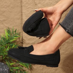 Damen Stilvolle und komfortable Ballerinas mit großem Schleifendetail EB