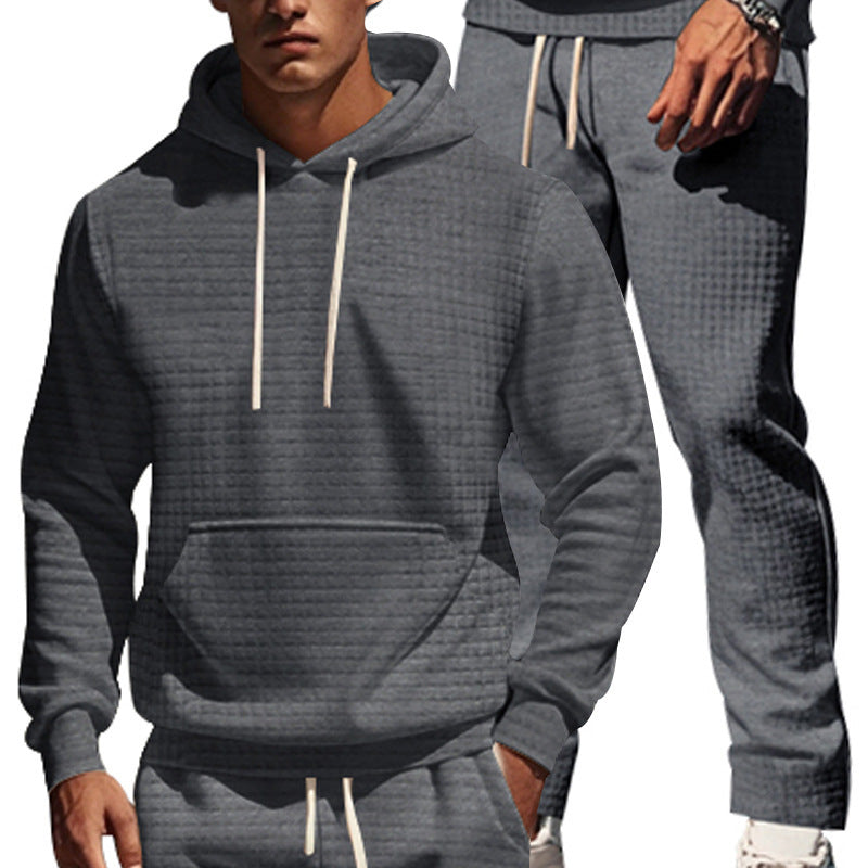 Herren lässiger Kapuzenpullover mit strukturiertem Design und praktischen Taschen EB