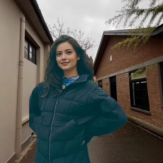 Damen Steppjacke mit hohem Kragen und praktischem Reißverschluss EB
