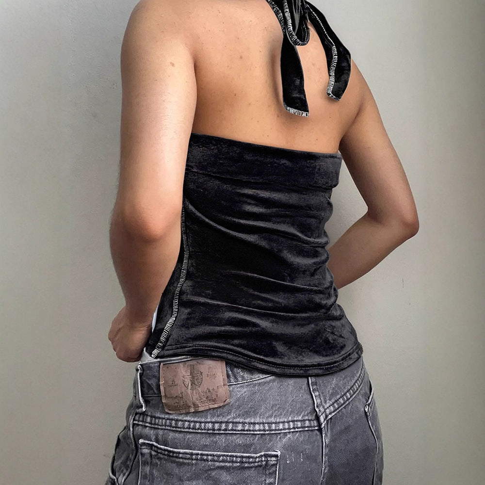 Damen trendiges Bustier-Top mit Spitzenakzenten und verspieltem Design EB