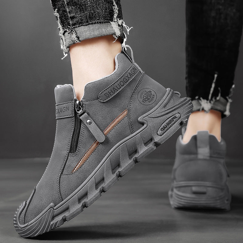 Damen Sportliche Mid-Cut Sneakers mit praktischem Reißverschluss und rutschfester Sohle EB