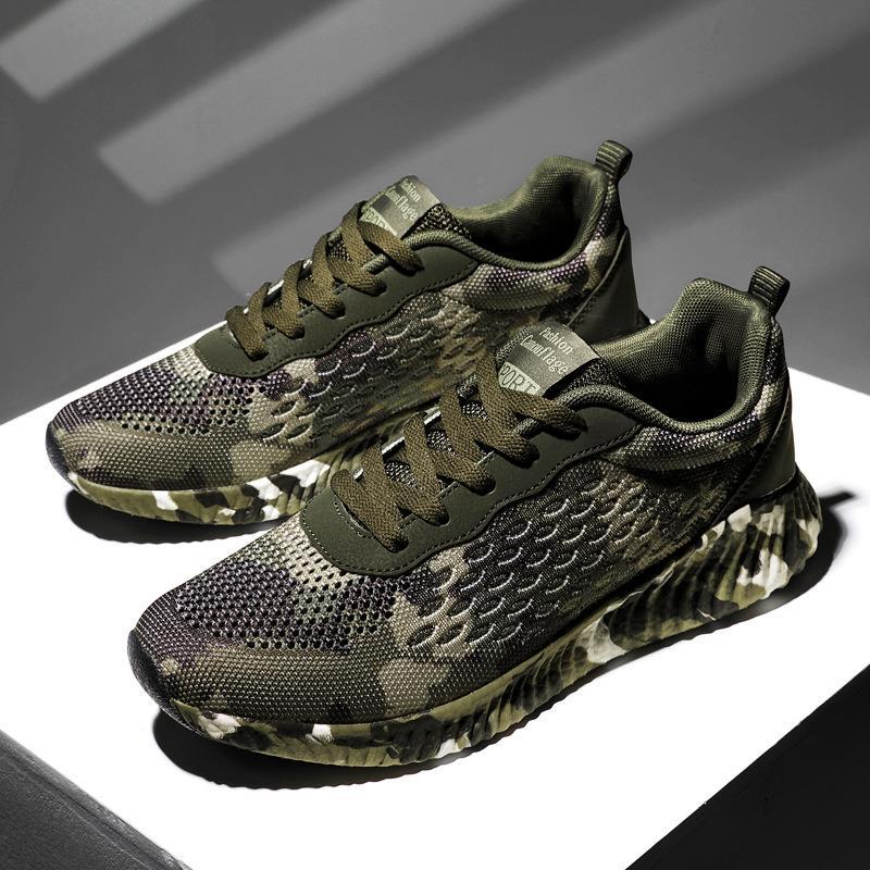 Damen Sportliche Sneaker im Camouflage-Design mit rutschfester Sohle EB