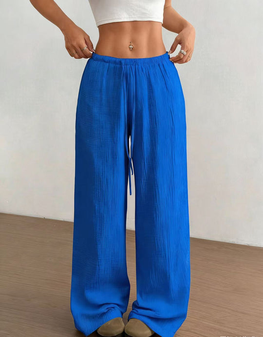 Damen weite, glänzende Palazzo-Hose EB