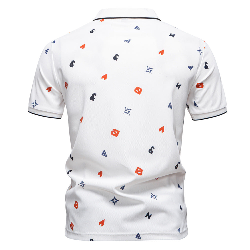 Herren Kurzarm Poloshirt mit hochwertigem Allover-Muster EB