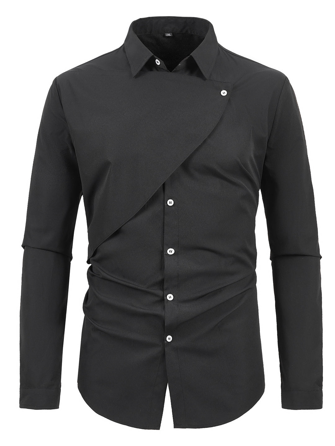 Herren Elegantes Kurzarmhemd mit asymmetrischem Design EB