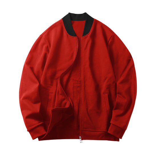 Herren Minimalistische Bomberjacke mit durchgehendem Reißverschluss, geripptem Stehkragen & Eingrifftaschen EB