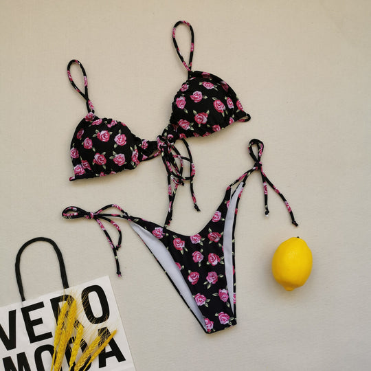Damen Triangel-Bikini mit regulierbaren Bindebändern EB