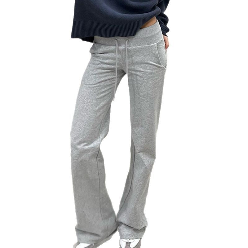 Damen nan weite Sweatpants mit hohem Komfortbund, Kordelzug und aufgesetzten Taschen EB