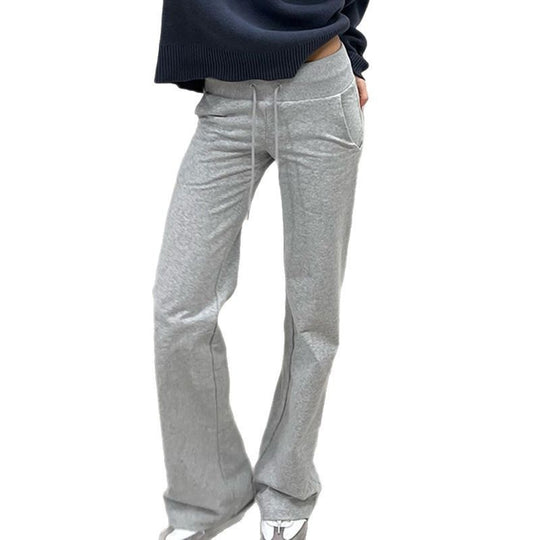 Damen nan weite Sweatpants mit hohem Komfortbund, Kordelzug und aufgesetzten Taschen EB