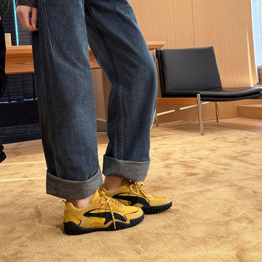 Damen Sportliche Sneaker mit atmungsaktiver Oberflächenstruktur und rutschfester Gummisohle EB