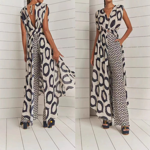 Damen Maxikleid mit raffiniertem Wickeldesign und Taschen EB