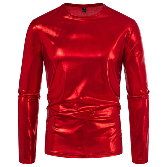 Herren Langarmshirt mit schimmerndem Finish und körpernaher Passform EB