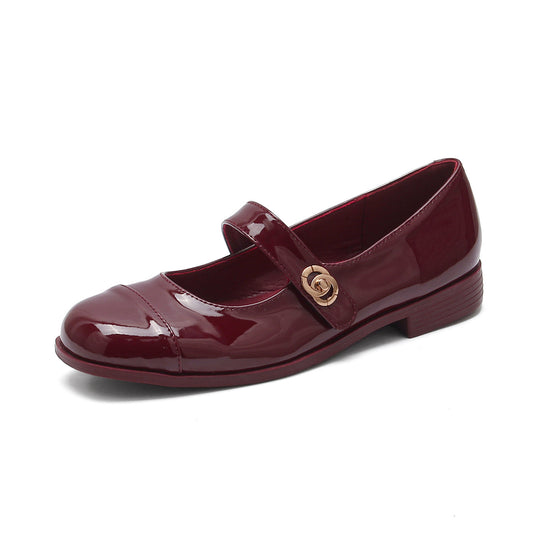 Damen Mary-Jane Pumps mit edlem Lackfinish und modischem Riemen EB
