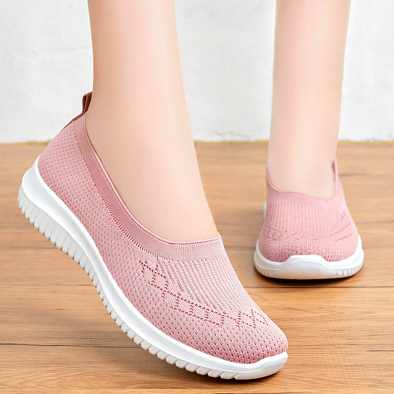 Damen bequeme und elastische Slip-On Sneakers EB