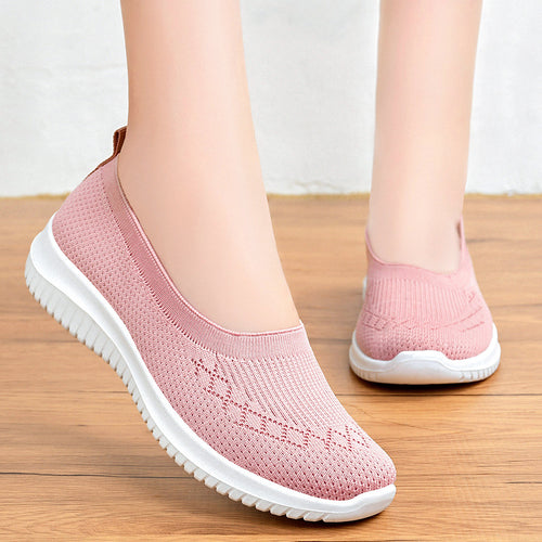 Damen bequeme und elastische Slip-On Sneakers EB